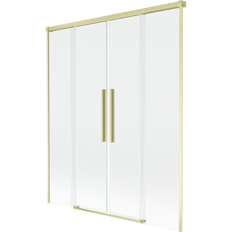 Mexen Rox paravan pentru cadă, cu 2 aripi glisante, 140 x 150 cm, transparent, auriu periat - 8C9-140-002-55-00