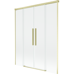 Mexen Rox paravan de baie, cu 2 uși glisante, 150 x 150 cm, transparent, auriu periat - 8C9-150-002-55-00
