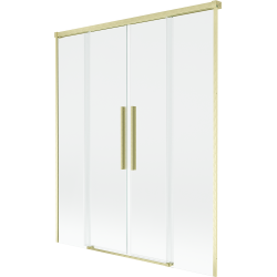 Mexen Rox 2-szárnyú, toló zuhanyfüggöny 160 x 150 cm, átlátszó, arany szálcsiszolt - 8C9-160-002-55-00