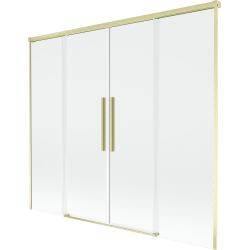 Mexen Rox paravan de baie cu 2 uși glisante 170 x 150 cm, transparent, auriu periat - 8C9-170-002-55-00
