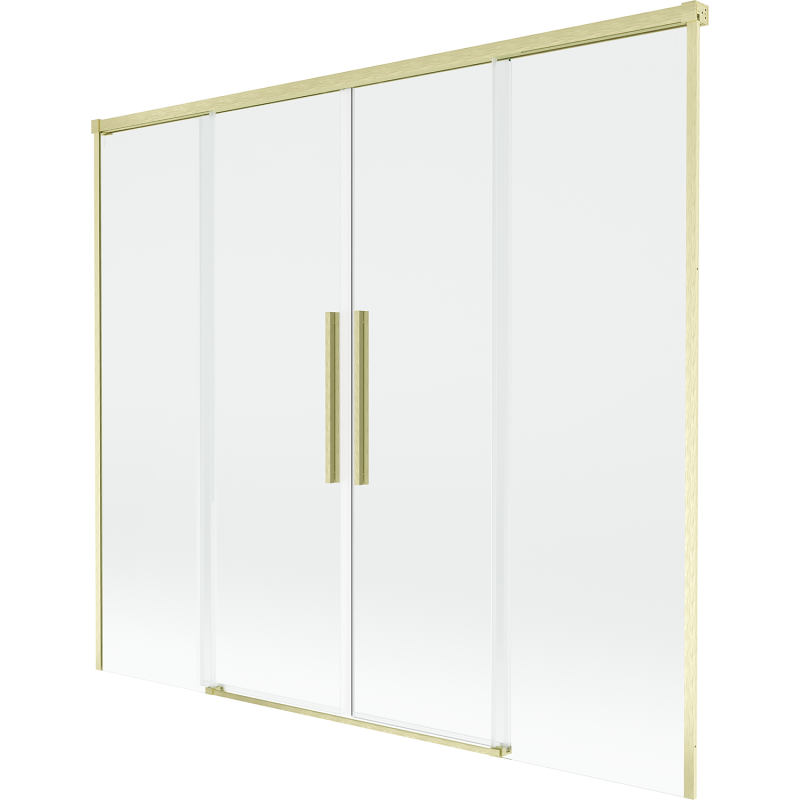 Mexen Rox paravan de baie cu 2 uși glisante 170 x 150 cm, transparent, auriu periat - 8C9-170-002-55-00