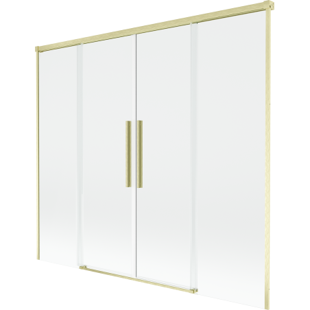 Mexen Rox paravan cadă de duș cu 2 aripi culisante 180 x 150 cm, transparent, auriu periat - 8C9-180-002-55-00