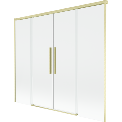 Mexen Rox 2 szárnyas toló zuhanyfal 190 x 150 cm, átlátszó, arany szálcsiszolt - 8C9-190-002-55-00