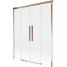 Mexen Rox 2-szárnyú tolóajtós fürdőkádfal 140 x 150 cm, átlátszó, rózsaarany - 8C9-140-002-60-00