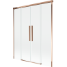 Mexen Rox 2-szárnyú, csúsztatható fürdőkád paraván, 160 x 150 cm, áttetsző, rózsaarany - 8C9-160-002-60-00