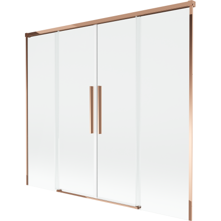 Mexen Rox paravan de cadă cu 2 aripi culisante 170 x 150 cm, transparent, aur roz - 8C9-170-002-60-00