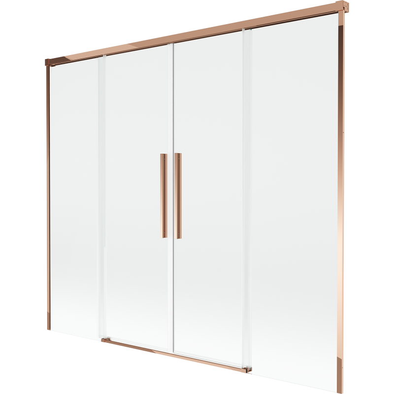 Mexen Rox paravan de duș cu 2 aripi glisante 180 x 150 cm, transparent, aur roz - 8C9-180-002-60-00