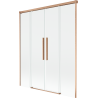 Mexen Rox kétszárnyú, toló kádfal 150 x 150 cm, átlátszó, kefe hatású réz - 8C9-150-002-65-00