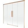 Mexen Rox 2-szárnyú tolóajtós fürdőkád paraván, 170 x 150 cm, átlátszó, kefe hatású réz - 8C9-170-002-65-00