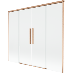 Mexen Rox paravan de baie cu 2 aripi extensibil 180 x 150 cm, transparent, cupru periat - 8C9-180-002-65-00