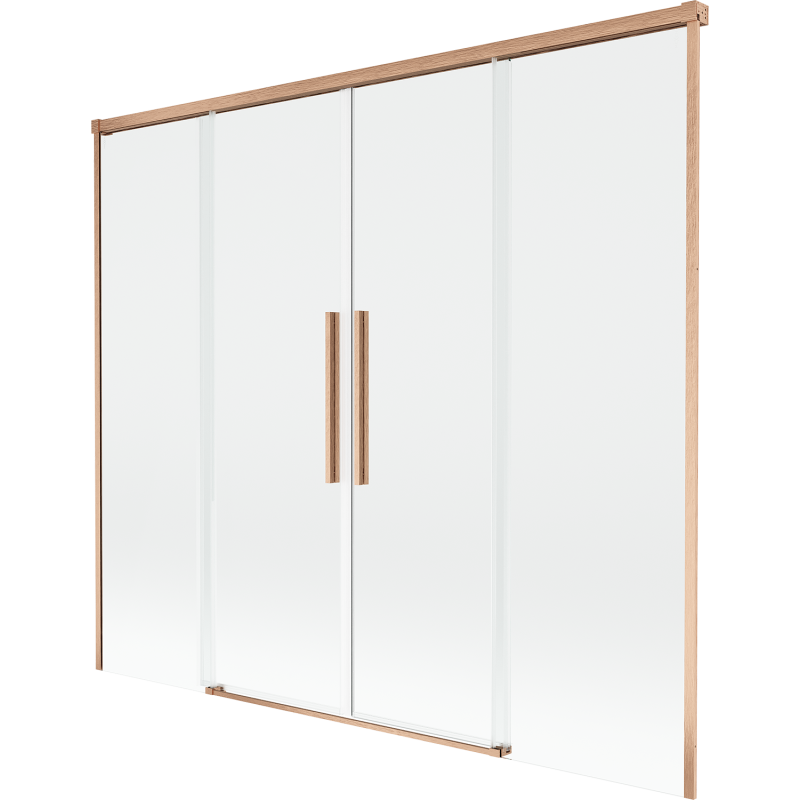 Mexen Rox 2 szárnyas toló fürdőszoba paraván 190 x 150 cm, átlátszó, kefe-műanyag - 8C9-190-002-65-00