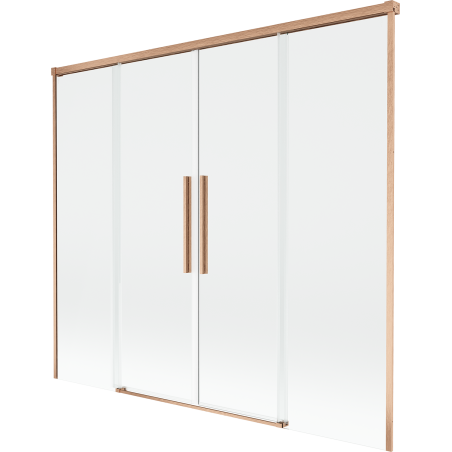 Mexen Rox 2 szárnyas toló fürdőszoba paraván 190 x 150 cm, átlátszó, kefe-műanyag - 8C9-190-002-65-00