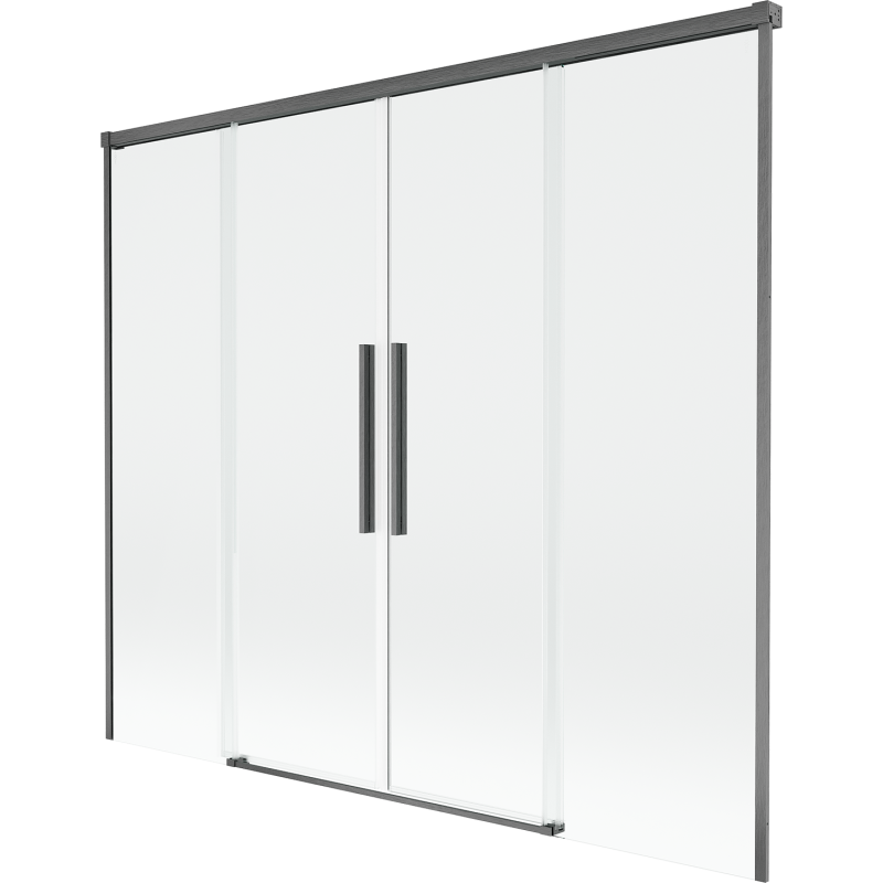 Mexen Rox kádparaván 2 szárnyú toló 170 x 150 cm, átlátszó, polírozott sötétszürke - 8C9-170-002-66-00