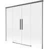 Mexen Rox paravan de cadă cu 2 panouri glisante 170 x 150 cm, transparent, gri metalic periat - 8C9-170-002-66-00