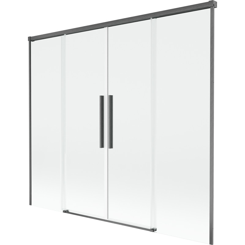Mexen Rox paravan cadă cu 2 uși glisante 180 x 150 cm, transparent, gri pistol periat - 8C9-180-002-66-00