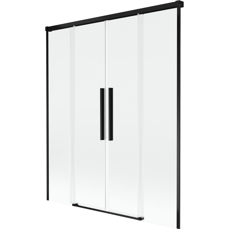 Mexen Rox 2 szárnyú, toló kádparaván 140 x 150 cm, átlátszó, fekete - 8C9-140-002-70-00