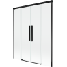 Mexen Rox 2 szárnyas toló fürdőképernyő 150 x 150 cm, átlátszó, fekete - 8C9-150-002-70-00