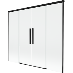 Mexen Rox ecran de duș culisant cu 2 aripi 170 x 150 cm, transparent, negru - 8C9-170-002-70-00