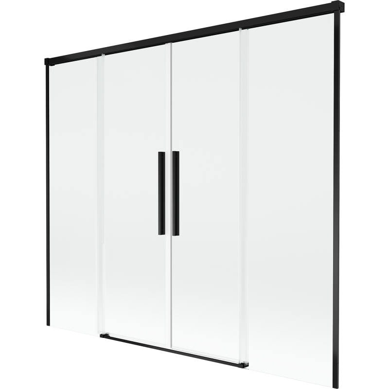 Mexen Rox ecran de duș culisant cu 2 aripi 170 x 150 cm, transparent, negru - 8C9-170-002-70-00