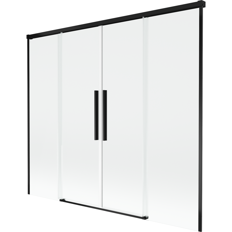 Mexen Rox 2-szárnyú, 180 x 150 cm-es, átlátszó, fekete zuhanyfal - 8C9-180-002-70-00