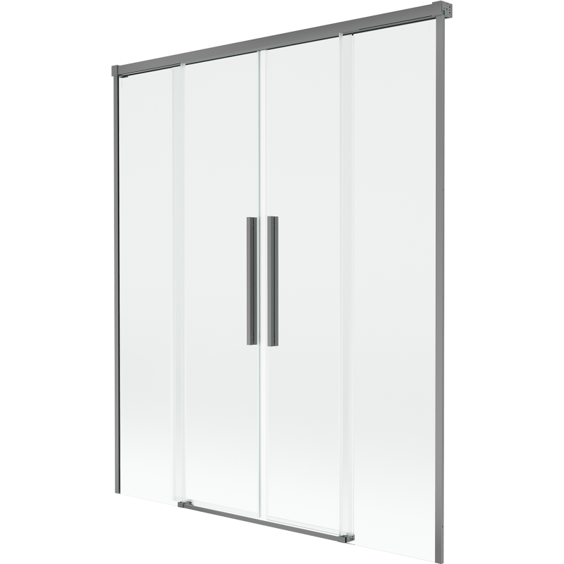 Mexen Rox 2-szárnyú tolható kádparaván 140 x 150 cm, átlátszó, pisztolyszürke - 8C9-140-002-95-00