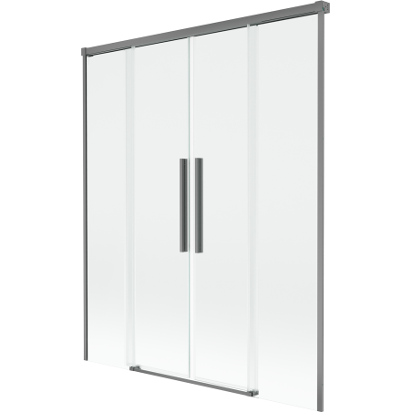 Mexen Rox paravan glisant cu 2 uși pentru cadă 160 x 150 cm, transparent, gun metal - 8C9-160-002-95-00