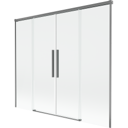 Mexen Rox 2 szárnyas toló zuhanyfal 170 x 150 cm, átlátszó, gun metal - 8C9-170-002-95-00