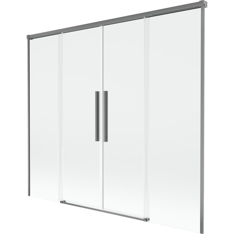 Mexen Rox 2-szárnyú eltolható fürdőszobai paraván 180 x 150 cm, átlátszó, pisztolyfém - 8C9-180-002-95-00