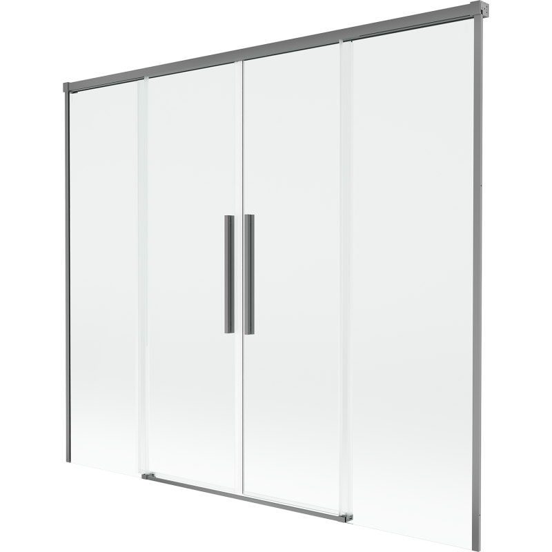 Mexen Rox paravan de cadă glisant cu 2 uși, 180 x 150 cm, transparent, gun metal - 8C9-180-002-95-00