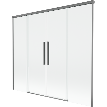 Mexen Rox 2-szárnyú eltolható fürdőszobai paraván 180 x 150 cm, átlátszó, pisztolyfém - 8C9-180-002-95-00