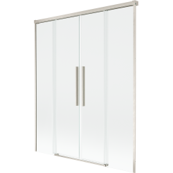 Mexen Rox 2-szárnyú fürdőkádparaván összecsukható 150 x 150 cm, átlátszó, csiszolt nikkel - 8C9-150-002-97-00