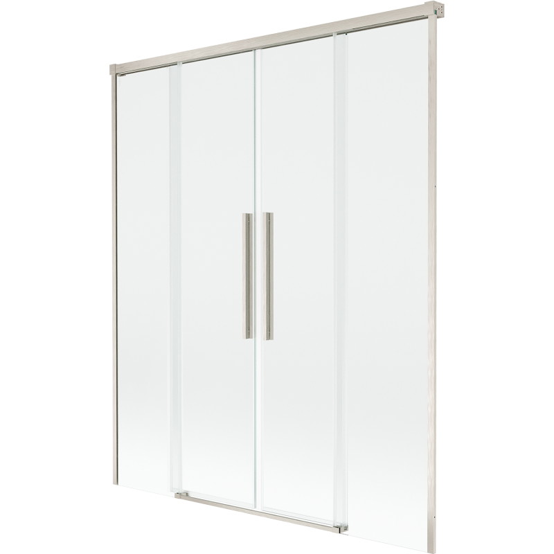 Mexen Rox 2-szárnyú toló kádparaván, 160 x 150 cm, átlátszó, kefélt nikkel - 8C9-160-002-97-00