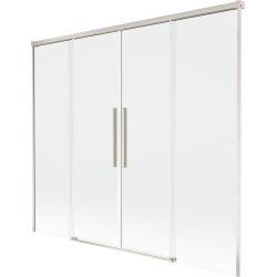 Mexen Rox paravan de cadă cu 2 panouri glisante 170 x 150 cm, transparent, nichel periat - 8C9-170-002-97-00