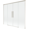 Mexen Rox 2-szárnyú tolható fürdőszobai paraván 170 x 150 cm, átlátszó, kefélt nikkel - 8C9-170-002-97-00