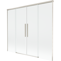 Mexen Rox 2-szárnyú toló zuhanyfal 180 x 150 cm, átlátszó, csiszolt nikkel - 8C9-180-002-97-00