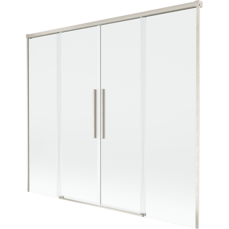 Mexen Rox 2-szárnyú toló zuhanyfal 180 x 150 cm, átlátszó, csiszolt nikkel - 8C9-180-002-97-00