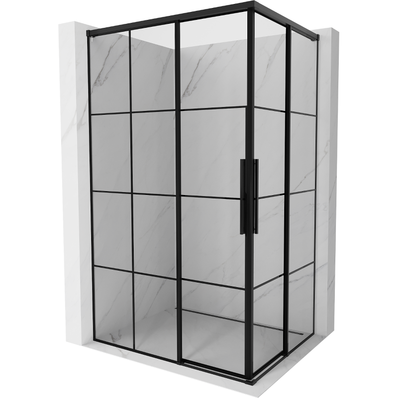 Mexen Rox Duo cabină de duș glisantă 95 x 75 cm, grilaj negru, negru - 8C2D-095-075-70-77