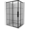 Mexen Rox Cabină de duș Duo glisantă 110 x 75 cm, grilaj negru, neagră - 8C2D-110-075-70-77