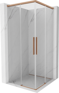 Mexen Rox Duo cabină de duș culisantă 85 x 85 cm, transparentă, cupru periat - 8C2D-085-085-65-00