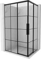 Mexen Rox Duo tolóajtós zuhanykabin 120 x 90 cm, fekete rácsos, fekete - 8C2D-120-090-70-77