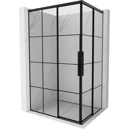 Mexen Rox Cabină de duș dublă culisantă 110 x 100 cm, grilaj negru, neagră - 8C2D-110-100-70-77