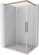 Mexen Rox Duo cabină de duș extensibilă 120 x 100 cm, transparentă, cupru periat - 8C2D-120-100-65-00