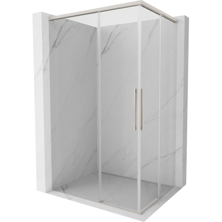 Mexen Rox Cabină de duș Duo glisantă 90 x 75 cm, transparentă, nichel periat - 8C2D-090-075-97-00