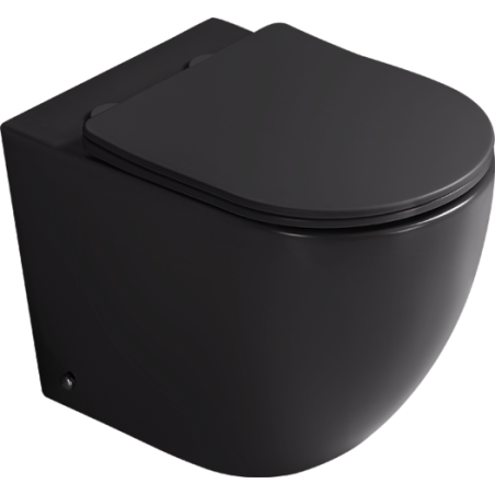 Mexen Lena vas de toaletă wc de podea Rimless Tornado cu capac cu închidere lentă slim, duroplast, negru mat - 3222T4085