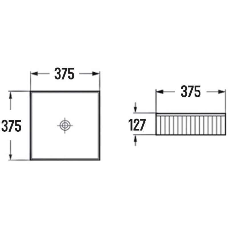 Mexen Grovo asztali kézmosó bordázott 37 x 37 cm, fehér - 22303700