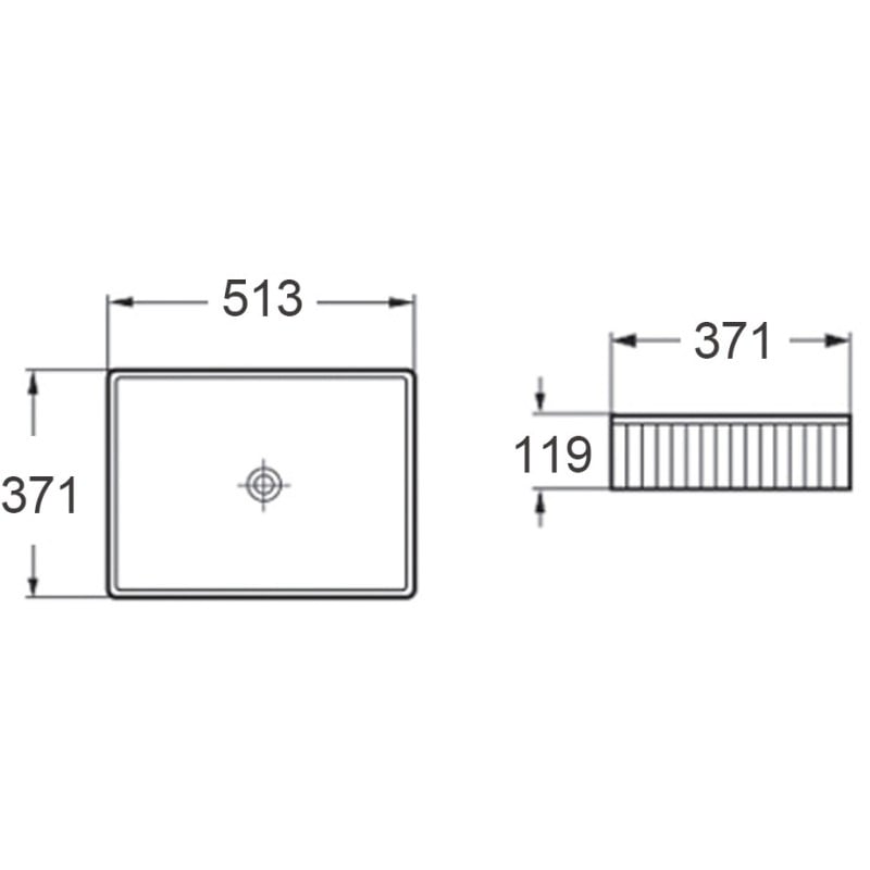 Mexen Grovo chiuvetă de blat canelată 51 x 37 cm, negru mat - 22305185