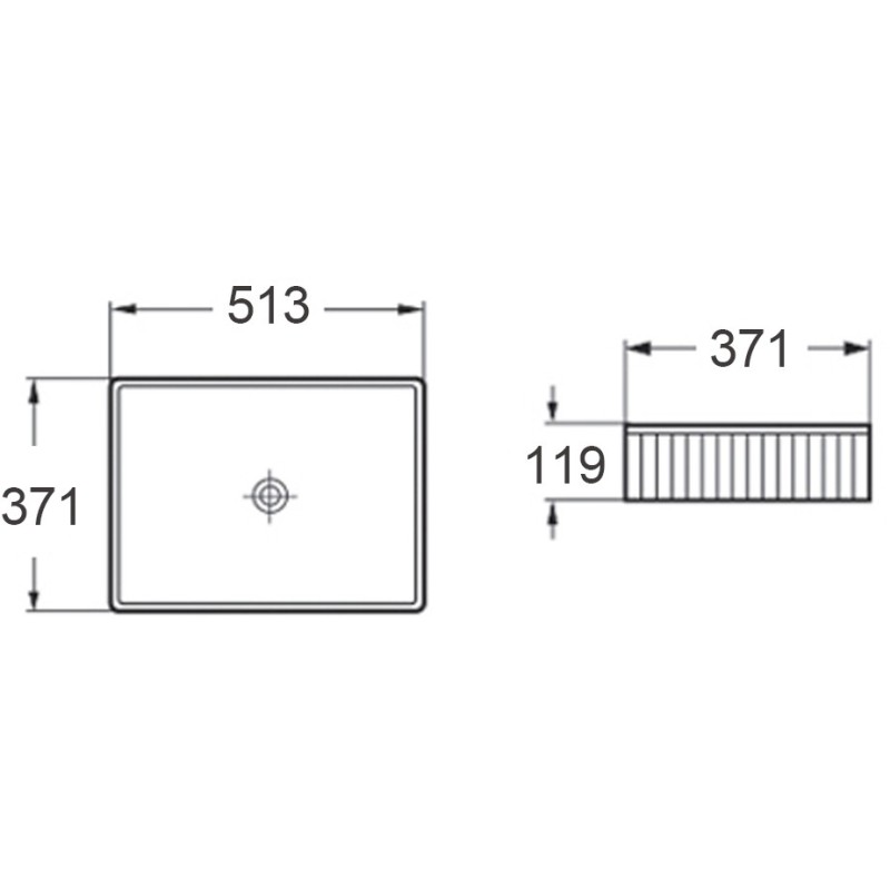 Mexen Grovo bordára csiszolt pultra helyezhető mosdó 51 x 37 cm, fehér - 22305100
