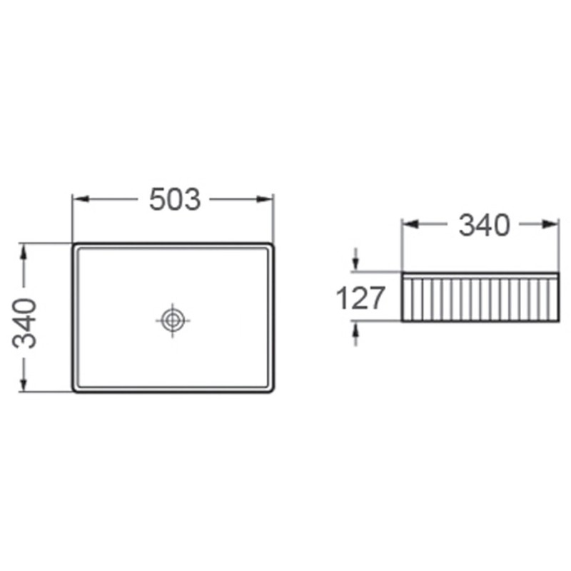 Mexen Grovo bordázott asztali mosdókagyló 50 x 34 cm, fehér - 22305000