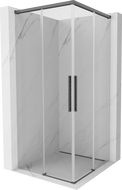 Mexen Rox Duo cabină de duș cu uși culisante 80 x 80 cm, transparentă, gri armă periat - 8C2D-080-080-66-00