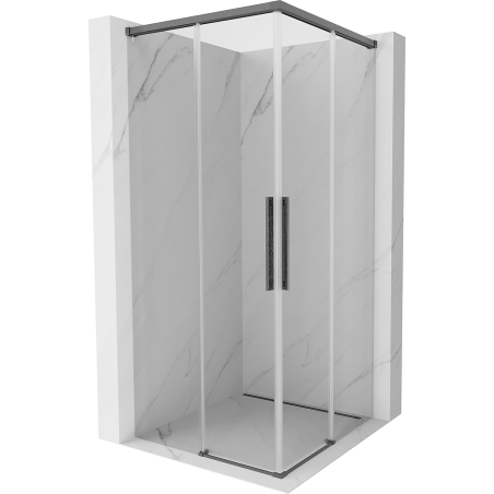Mexen Rox Cabină de duș glisantă Duo 110 x 110 cm, transparentă, gri armă periat - 8C2D-110-110-66-00